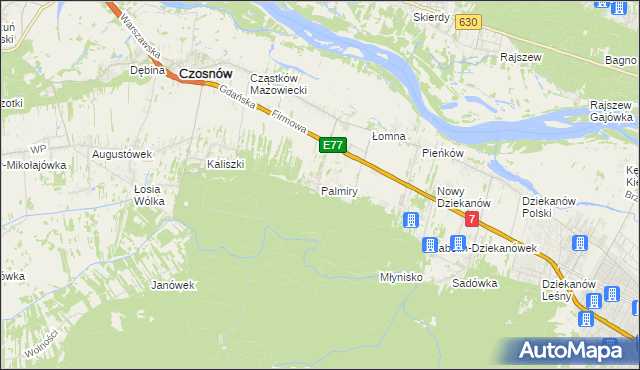 mapa Palmiry, Palmiry na mapie Targeo