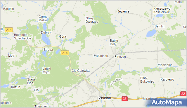 mapa Pałubinek, Pałubinek na mapie Targeo