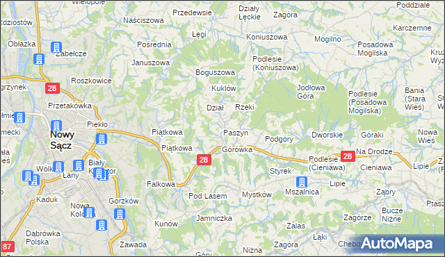 mapa Paszyn, Paszyn na mapie Targeo