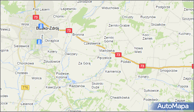 mapa Pęczelice, Pęczelice na mapie Targeo