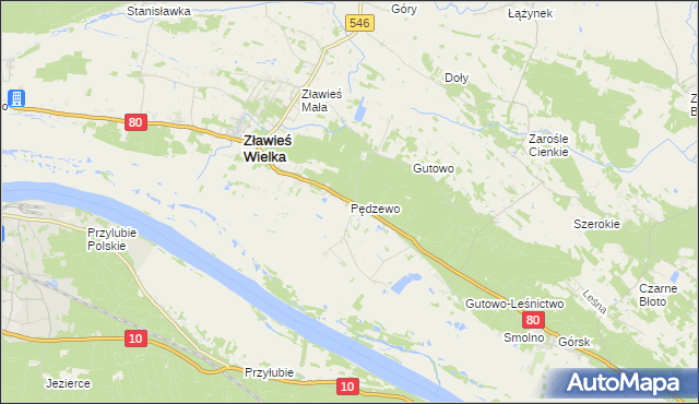 mapa Pędzewo, Pędzewo na mapie Targeo