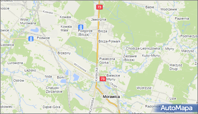 mapa Piaseczna Górka, Piaseczna Górka na mapie Targeo