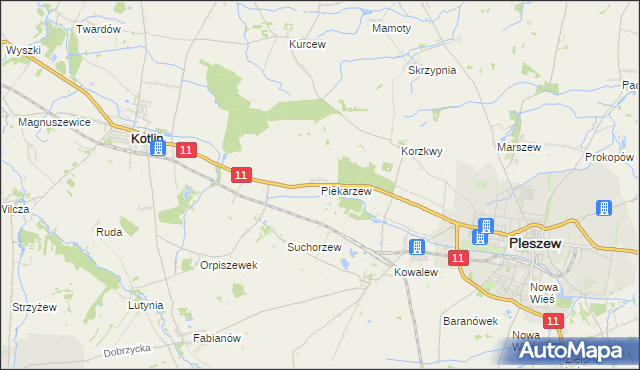 mapa Piekarzew, Piekarzew na mapie Targeo