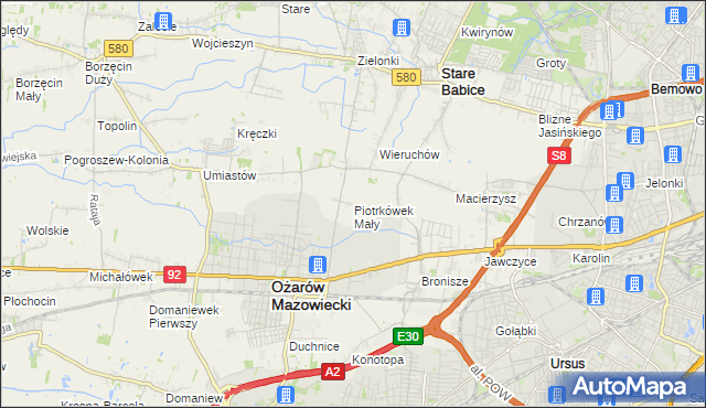 mapa Piotrkówek Mały, Piotrkówek Mały na mapie Targeo