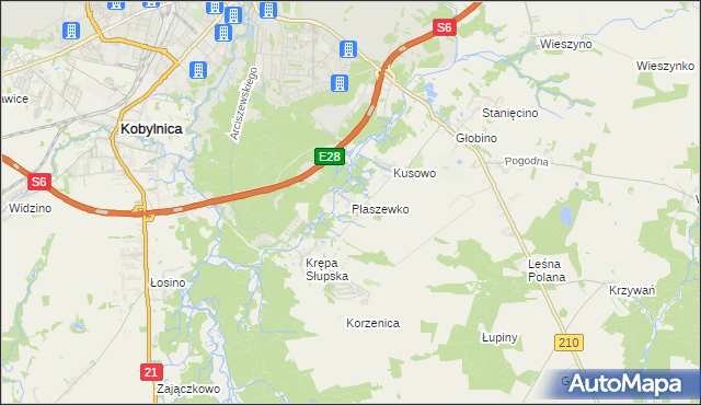 mapa Płaszewko, Płaszewko na mapie Targeo