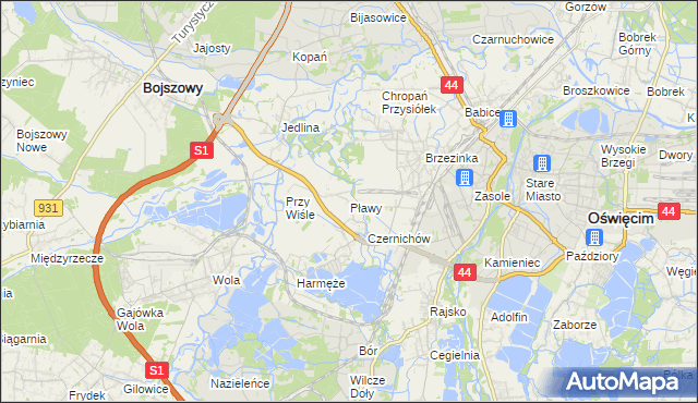 mapa Pławy, Pławy na mapie Targeo