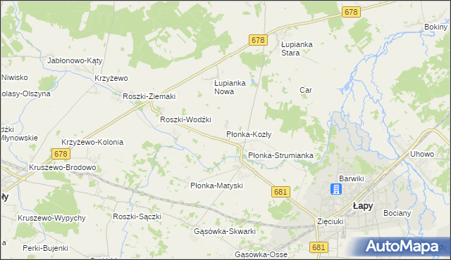 mapa Płonka-Kozły, Płonka-Kozły na mapie Targeo