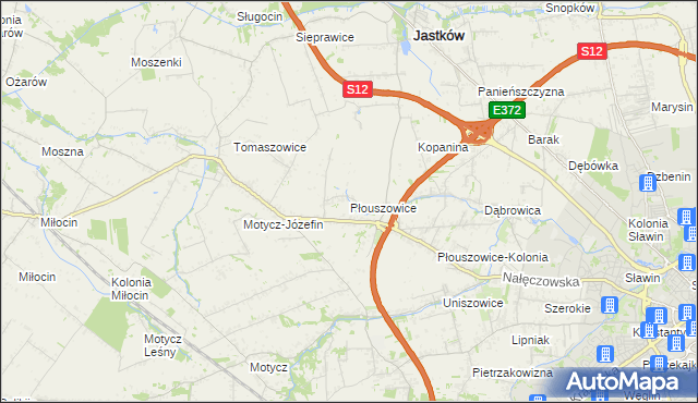 mapa Płouszowice, Płouszowice na mapie Targeo