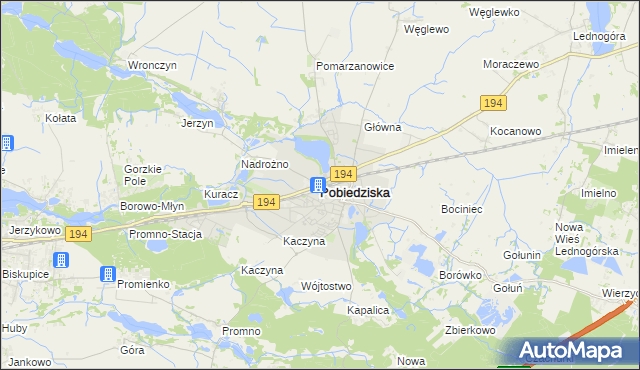 mapa Pobiedziska, Pobiedziska na mapie Targeo