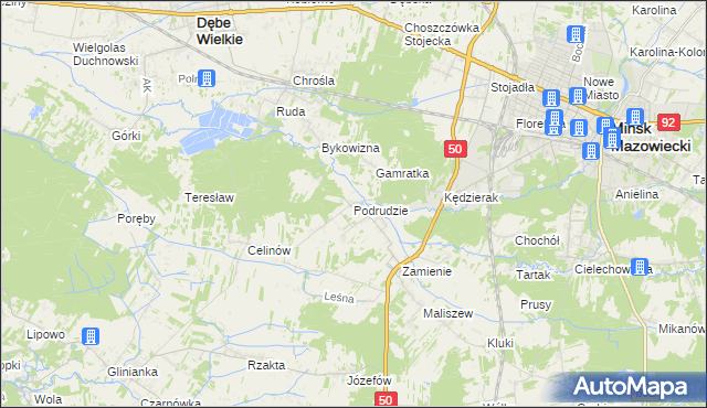 mapa Podrudzie, Podrudzie na mapie Targeo