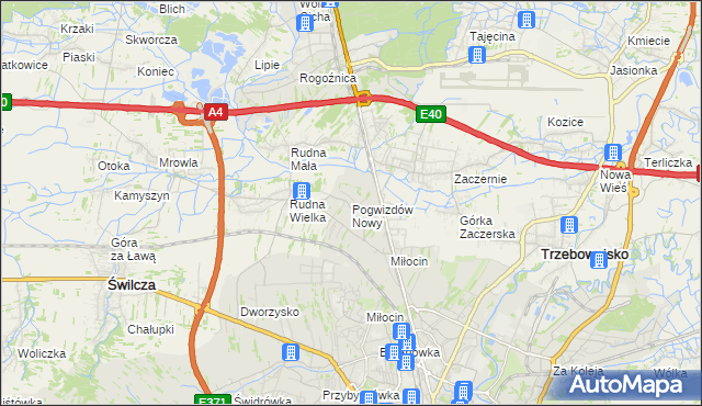mapa Pogwizdów Nowy, Pogwizdów Nowy na mapie Targeo