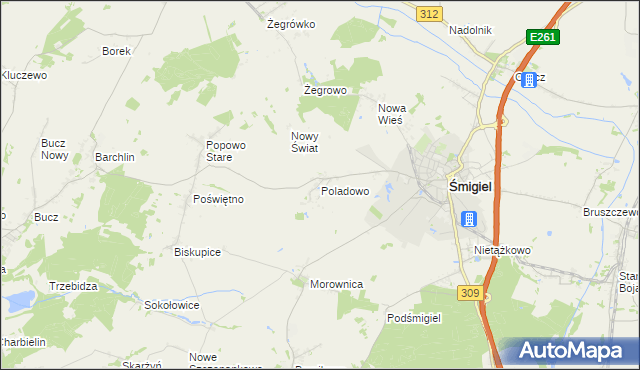mapa Poladowo, Poladowo na mapie Targeo