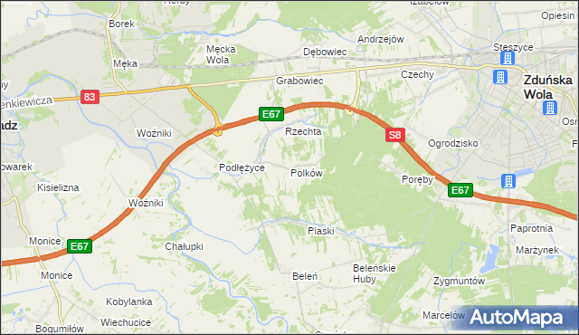 mapa Polków, Polków na mapie Targeo