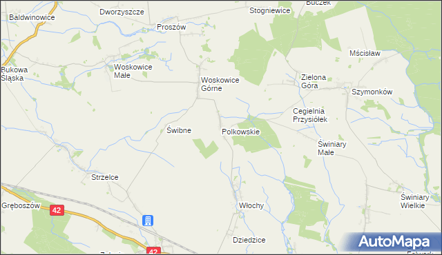 mapa Polkowskie, Polkowskie na mapie Targeo