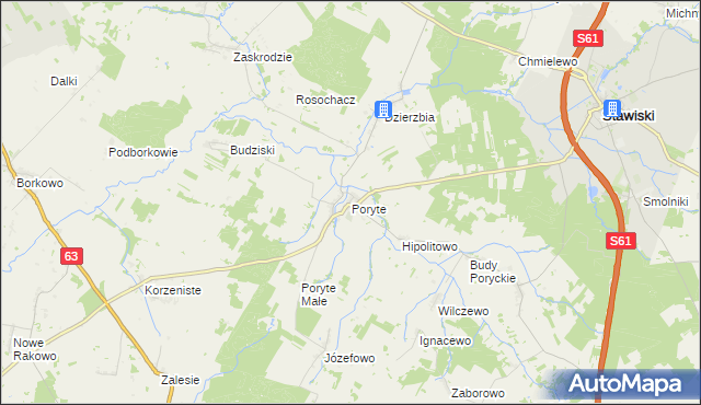 mapa Poryte, Poryte na mapie Targeo