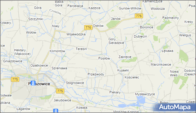 mapa Posiłów, Posiłów na mapie Targeo