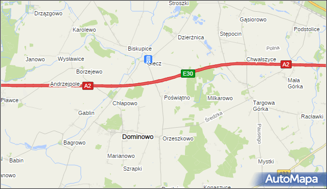 mapa Poświątno, Poświątno na mapie Targeo