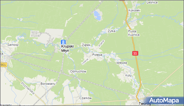 mapa Potępa, Potępa na mapie Targeo