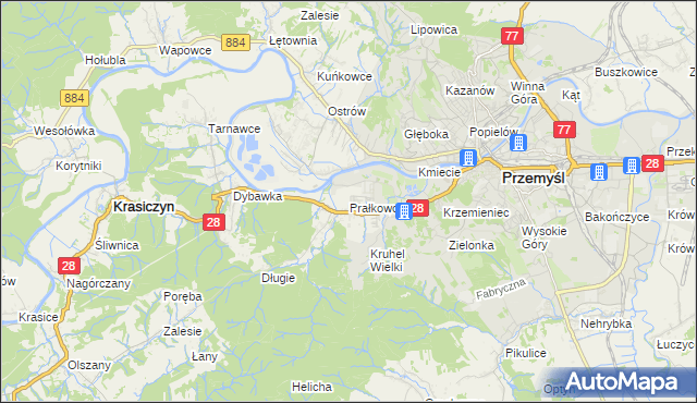 mapa Prałkowce, Prałkowce na mapie Targeo