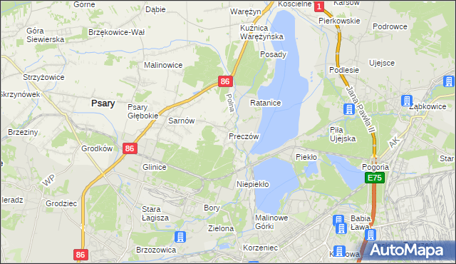 mapa Preczów, Preczów na mapie Targeo