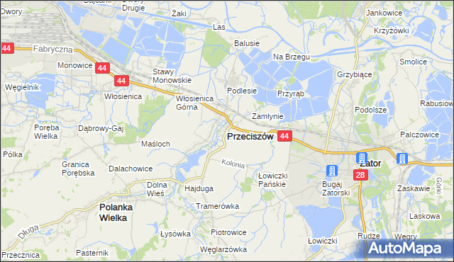 mapa Przeciszów, Przeciszów na mapie Targeo