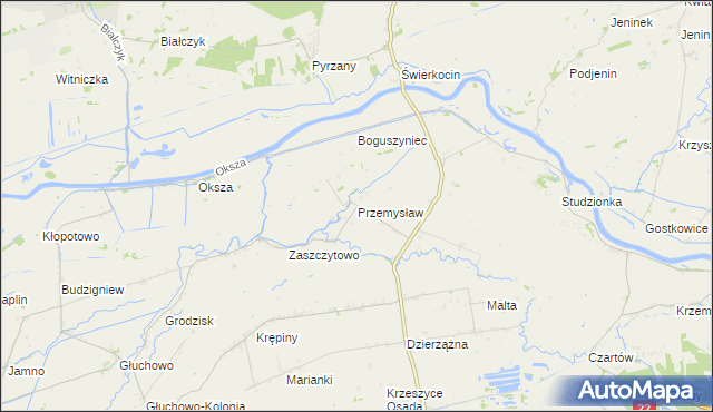 mapa Przemysław gmina Krzeszyce, Przemysław gmina Krzeszyce na mapie Targeo