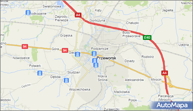 mapa Przeworsk, Przeworsk na mapie Targeo