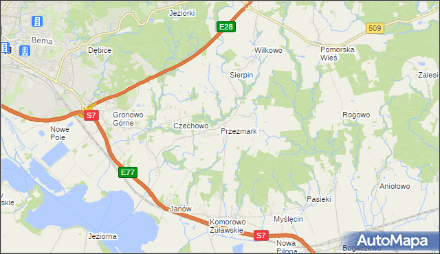 mapa Przezmark gmina Elbląg, Przezmark gmina Elbląg na mapie Targeo