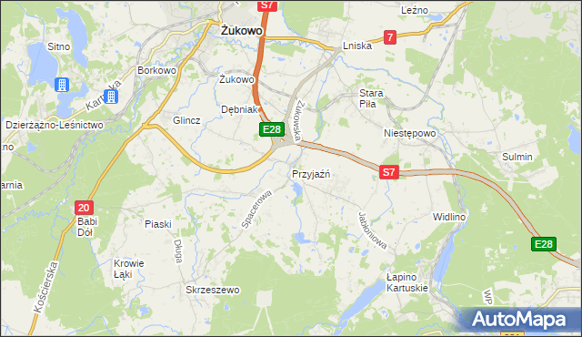 mapa Przyjaźń, Przyjaźń na mapie Targeo