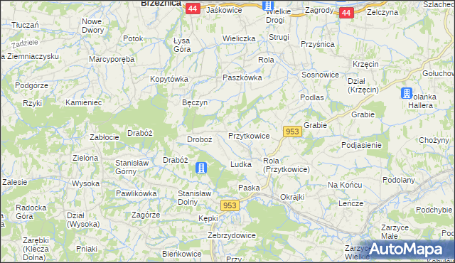 mapa Przytkowice, Przytkowice na mapie Targeo