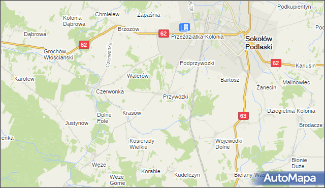 mapa Przywózki, Przywózki na mapie Targeo