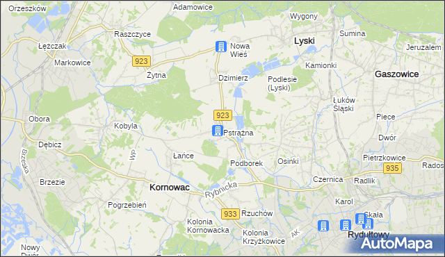 mapa Pstrążna, Pstrążna na mapie Targeo