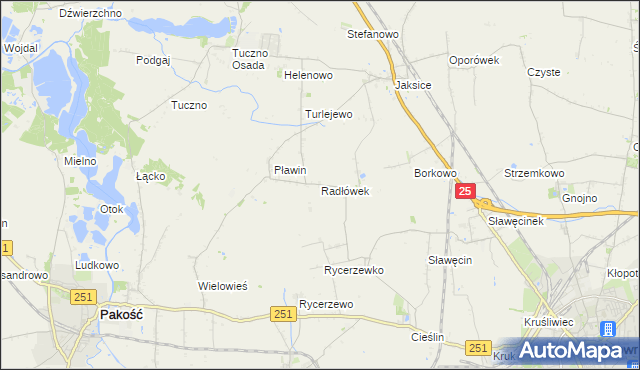 mapa Radłówek, Radłówek na mapie Targeo