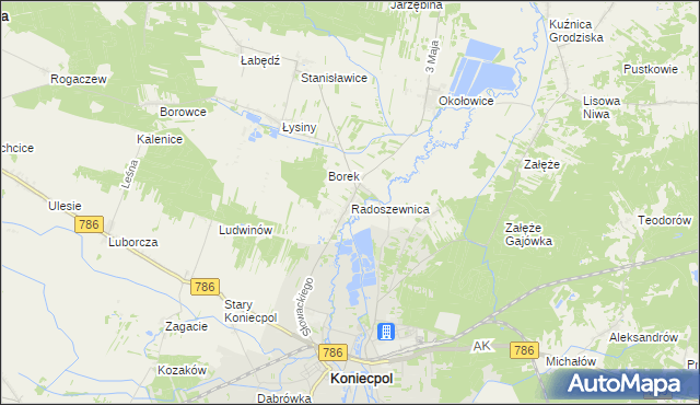 mapa Radoszewnica, Radoszewnica na mapie Targeo