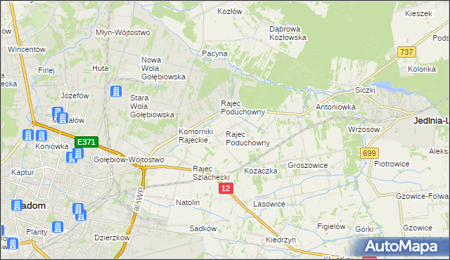 mapa Rajec Poduchowny, Rajec Poduchowny na mapie Targeo