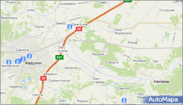 mapa Rasztów, Rasztów na mapie Targeo