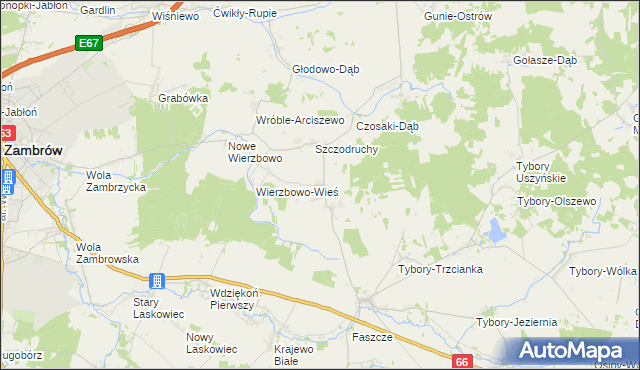 mapa Rębiszewo-Zegadły, Rębiszewo-Zegadły na mapie Targeo