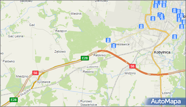 mapa Reblinko, Reblinko na mapie Targeo