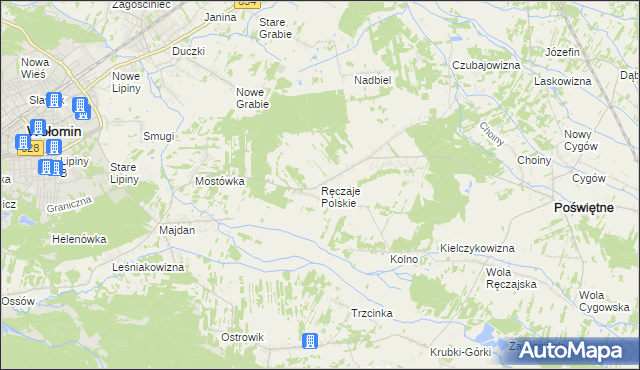 mapa Ręczaje Polskie, Ręczaje Polskie na mapie Targeo