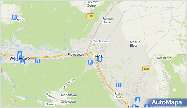 mapa Reda, Reda na mapie Targeo