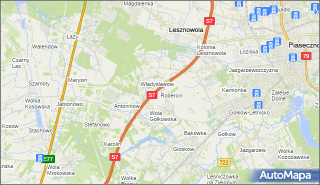 mapa Robercin, Robercin na mapie Targeo