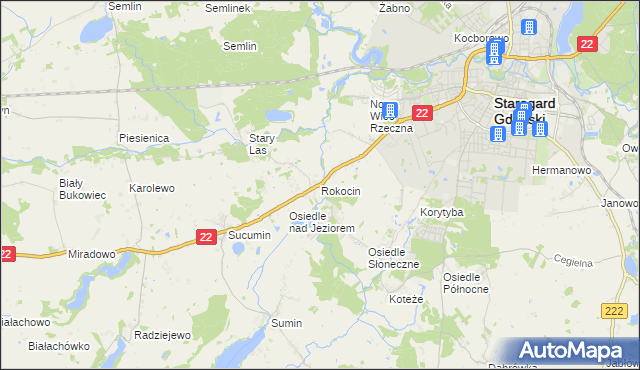 mapa Rokocin, Rokocin na mapie Targeo