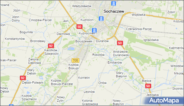 mapa Rokotów, Rokotów na mapie Targeo