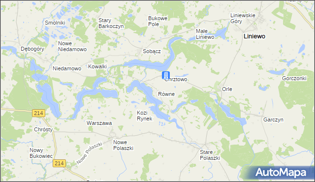 mapa Równe gmina Liniewo, Równe gmina Liniewo na mapie Targeo