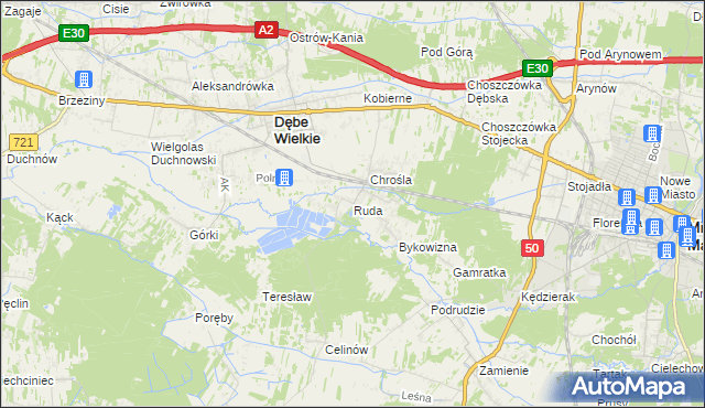 mapa Ruda gmina Dębe Wielkie, Ruda gmina Dębe Wielkie na mapie Targeo