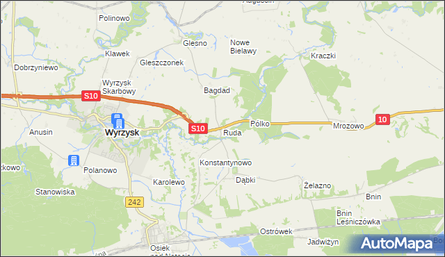 mapa Ruda gmina Wyrzysk, Ruda gmina Wyrzysk na mapie Targeo