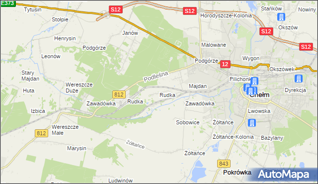 mapa Rudka gmina Chełm, Rudka gmina Chełm na mapie Targeo