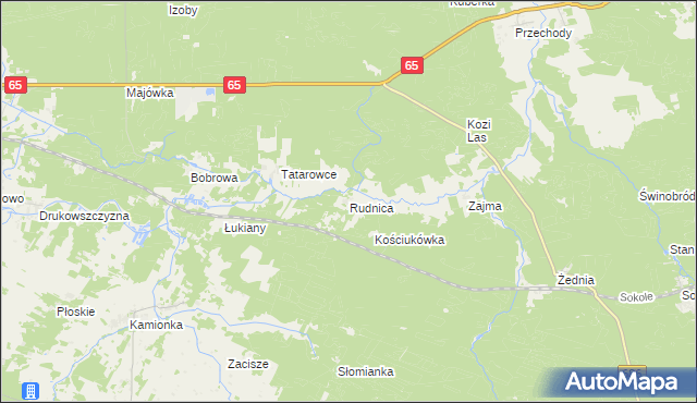 mapa Rudnica gmina Zabłudów, Rudnica gmina Zabłudów na mapie Targeo