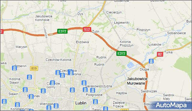 mapa Rudnik gmina Wólka, Rudnik gmina Wólka na mapie Targeo