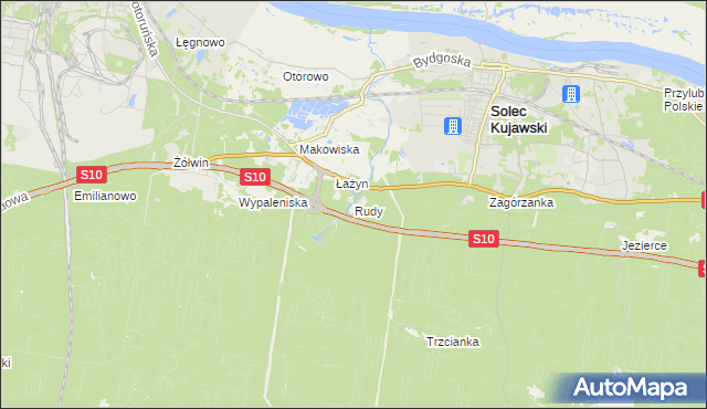 mapa Rudy gmina Solec Kujawski, Rudy gmina Solec Kujawski na mapie Targeo